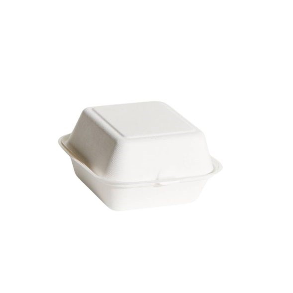 Sugarcane Clamshell Hamburger 400pc/ctn Pinnacle